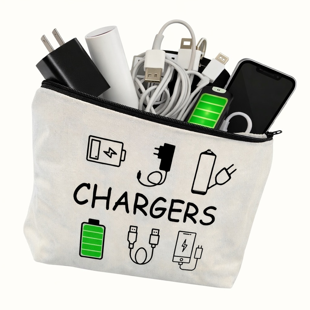 Multi-Use Zipper Pouch Cord Chargers Organizer Travel Bag